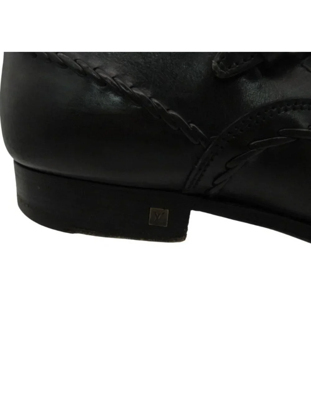 Louis Vuitton Dress Shoes Business Single Monk Strap Leather Black 6.5